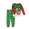 Mickey Mouse Christmas Newborn Baby Boys Cotton Tight Fit Pajamas 2-Piece Set
