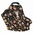 thumbnail image 4 of Renewold Brown Cow Floral Stretchy Baby Car Seat Cover for Baby, Nursing Breastfeeding Covers,Shopping Cart/High Chair/Stroller Covers,Infinity Scarf,Car Seat Canopies, 4 of 7
