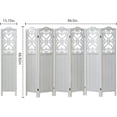 thumbnail image 4 of 6 Panel Wood Room Divider 5.6Ft Carved Room Divider and Folding Privacy Screen, Minimalism Portable Partition Screen Divider for Room Separation, Room Decoration for Home Office - White, 4 of 18