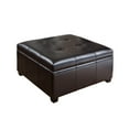 thumbnail image 3 of Storage Ottoman, Upholstered Fabric Ottoman with Storage, Storage Bench with Safety Hinge, for Entryway Living Room  Bedroom, Espresso, 3 of 9