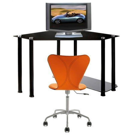 Corner Computer Desk With Black Glass Top And Cpu Shelf Com Corner Computer Desk With Black Glass Top And Cpu Shelf