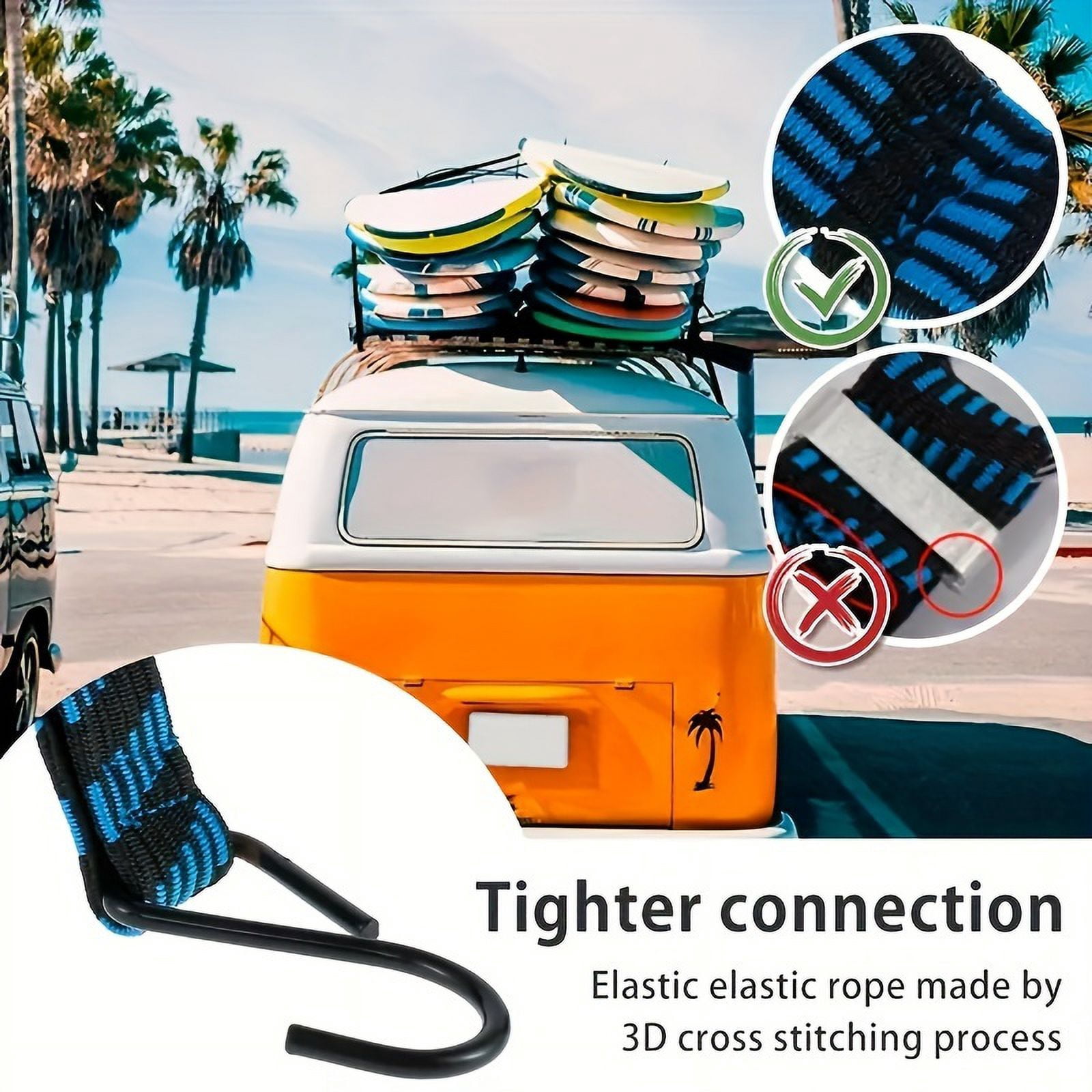 2pcs 39inch/78.7inch Bungee Cords, Elastic Bungees Cords with Hooks, Heavy Duty Luggage Bungee Straps, Anti-slip Flat Elasticity Rope for Motorcycle Bicycles