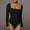 Black, variant on Black and Friday Clothing Sales Idoravan Bodysuits for Women Long Sleeve,Women's Long Sleeved Solid Color Velvet Fashion Neck Tight Fitting Cutout Jumpsuit Black S