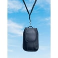 thumbnail image 7 of Around the Neck Black Leather Magnetic Vertical Case with soft 14 inch Safety Lanyard fits Consumer Cellular Link 2, Link II Flip Phone, 7 of 7