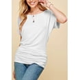 thumbnail image 3 of Made by Johnny Women's Dolman Drape Top with Side Shirring XS WHITE, 3 of 6