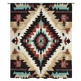 thumbnail image 2 of Boho Brown Teal Red Sheer Curtains 84 Inches Long, Southwestern Geometric Art Vintage Light Filering Curtains, Breathable Simi Curtain Privacy Drapes for Living Room Bedroom Window Treatment, 2 of 9