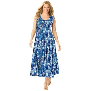 Terra & Sky Women's Plus Sleeveless Knotch Front Knit Dress - Walmart.com