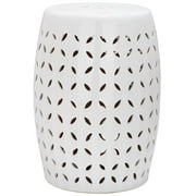 Lattice Petal Garden Stool-Finish:White