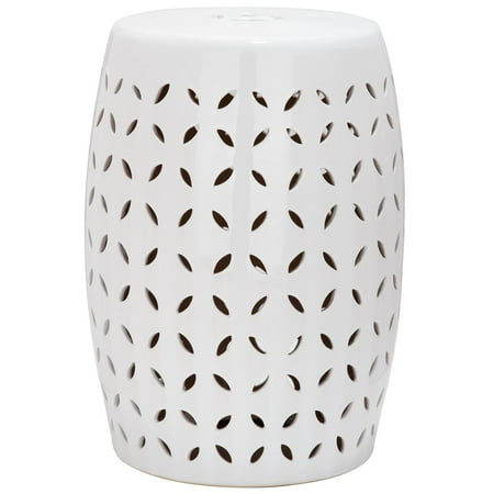 Safavieh Paradise Zen White Ceramic Decorative Garden Stool