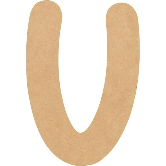 MDF Blank Wood 10'' Tall Breakbone Letters Alphabet U, Paintable Craft