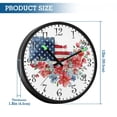 thumbnail image 3 of Voice Activated Clock with Glow Light 12 Inch Large Silent Wall Clock Battery Operated for Home Decor Watercolor Flag with Flowers, 3 of 8