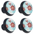 thumbnail image 2 of 4 Pcs Christmas Snowflakes Knobs for Kitchen Cabinet Cupboard Dresser Bookcase Drawer Pulls Handles Round Home Decor, 2 of 8