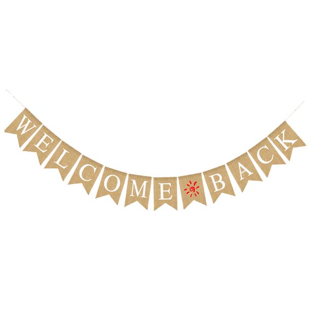Bienvenido a hogar/Bebé/Banner arpillera con letras traras Shower/ / Acción Gracias/Festivales , Bienvenido , tal scribe Bienvenido de nuevo corazón Yotijar Banderines de arpillera de yute