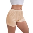 thumbnail image 4 of INSPIRE CHIC Mother's Day Women's Side Slits Ice Silk Knickers Loose Fit Mid-Waisted Full Coverage Solid Slip Shorts M Pink, 4 of 5