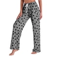 thumbnail image 4 of YHAJDS Womens Pajamas Pants Heart Print Elastic Waist Long Loungewear Trousers Indoor Daily Relaxation Sleepwear, 4 of 5