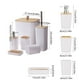 thumbnail image 3 of Set de accesorios de baño de 6 piezas | El juego de baño de plástico moderno incluye dispensador de jabón, soporte para cepillos de dientes, vaso, cubo de basura, cepillo de inodoro – blanco, gris, 3 of 6