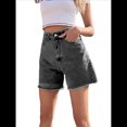 thumbnail image 2 of Pantalones Cortos Vaqueros para Mujer, Informales, de Verano, de Cintura Media, Deshilachados, Elásticos y Rotos. Gris Oscuro L, 2 of 10
