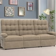 thumbnail image 6 of Recliner Sofa Couch Set, PAPROOS 3-Seater Recliner Sofa with Remote Control and Side Pocket, Modern Power Reclining Sofa for Adults, Electric Recliner for Living Room, Home Theater, Brown, 6 of 7