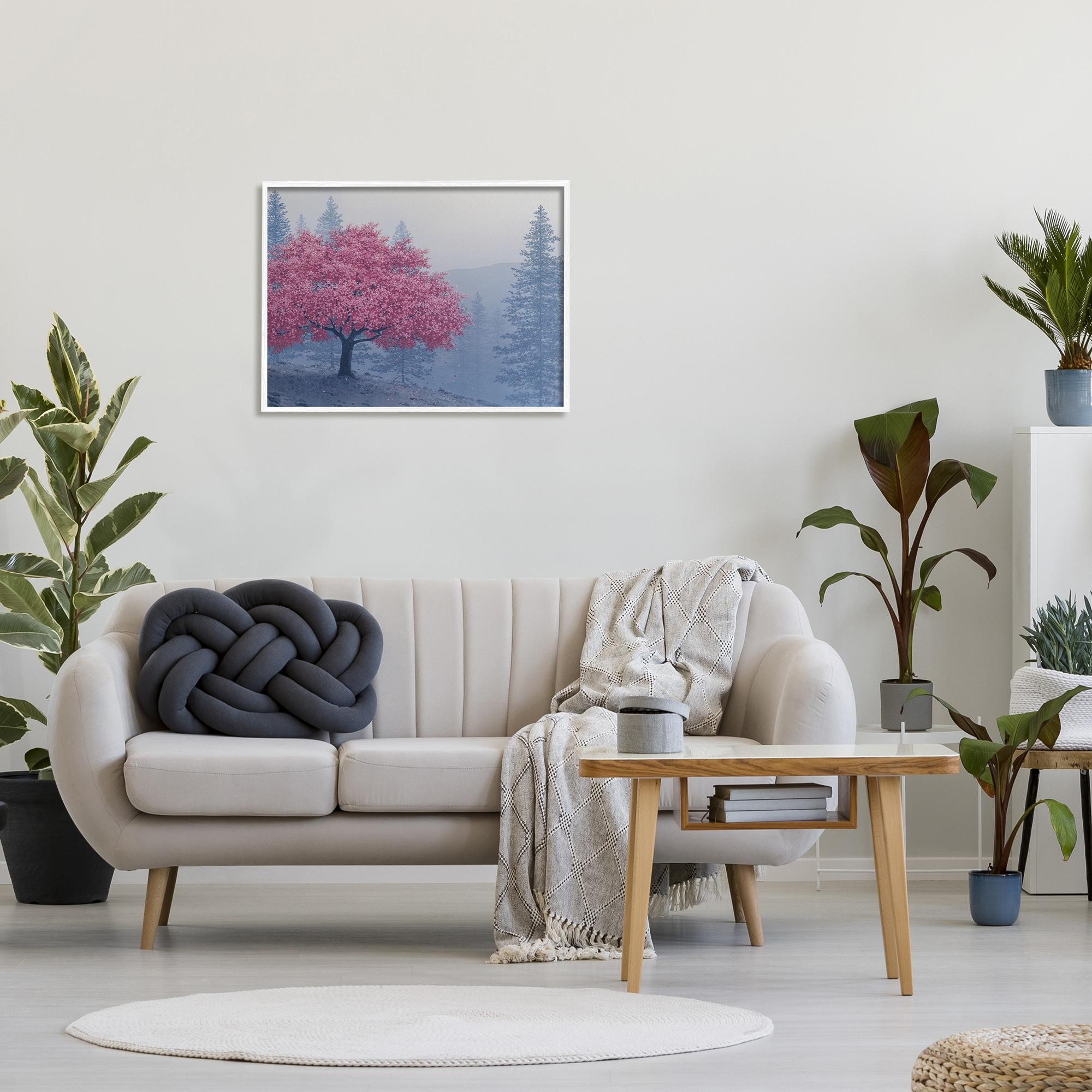 Stupell Pink Cherry Blossom Nature Landscape Landscape Photography White Framed Art Print Wall Art