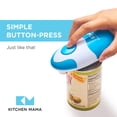 thumbnail image 2 of Kitchen Mama Auto Abrelatas eléctrico: abre tus latas con un simple botón – automático, manos libres, borde liso, seguro para alimentos, funciona con pilas, sí puedes (azul cielo), 2 of 5