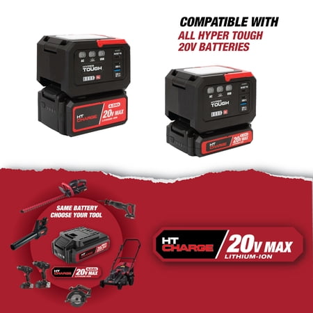 HYPER TOUGH 20V POWER INVERTER 150-WATT, 3-USB PORTS, NEW