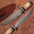 thumbnail image 1 of Custom Made Damascus Steel Bowie Knife, 1 of 1