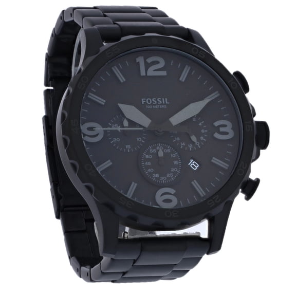 Fossil Nate Men's Black ION Stainless Steel Quartz Chronograph Watch JR1401