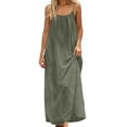 thumbnail image 3 of Womens Backless Cami Dress Backless Dresses for Women 2026 Summer Casual Solid Color Sleeveless Maxi Dress Sundresses (Army Green,3XL), 3 of 9