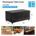 thumbnail image 2 of Funda para mesa de patio, 100% impermeable, 64 x 45 x 28 pulgadas, funda para mesa de exterior, funda rectangular para muebles de patio, muebles de comedor, mesas de café, sillas y sofás, color negro, 2 of 5