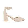 thumbnail image 5 of Pennysue Women's Nude Pointy Low Chunky Heels With Ankle Strap Size 8, 5 of 7