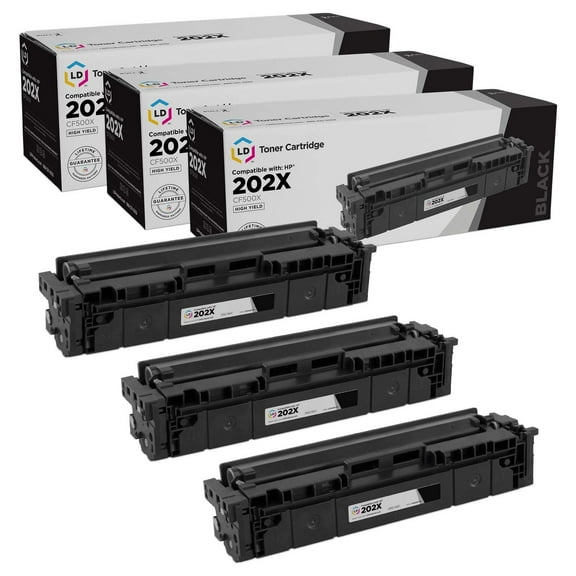 LD 3pk Compatible Replacement for  Black Toner Cartridge for HP 202X CF500X 202 LaserJet M254dw