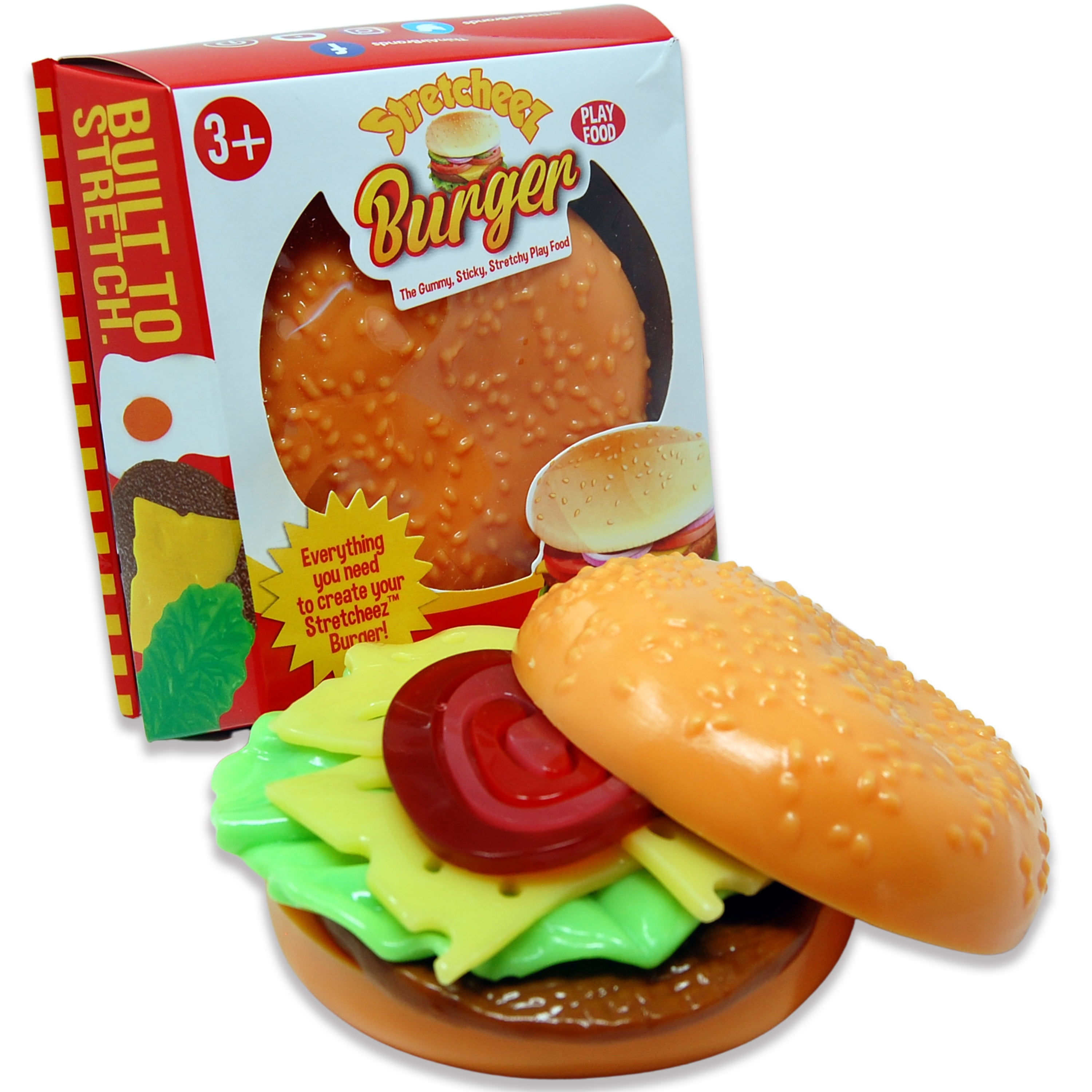 Stretcheez Hamburger Play Food for Kids Stretchy Pretend Food
