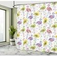 thumbnail image 5 of Ambesonne Flamingo Shower Curtain, Retro Colorful Pattern, 69"Wx84"L, Multicolor, 5 of 5