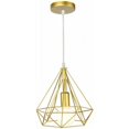thumbnail image 1 of Lámpara colgante de diseño versátil, luz de techo en forma de decágono con elegancia industrial retro para espacios contemporáneos, dorada (25 cm), 1 of 5