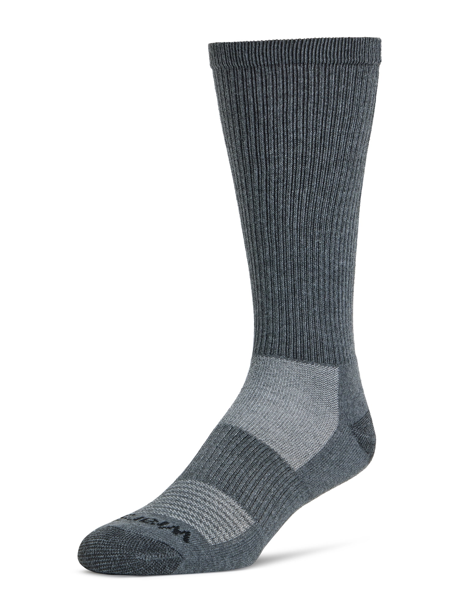 Wrangler Wool Blend Work Socks for Men, Size 6-12, Charcoal/Black, 6 Pairs