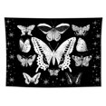thumbnail image 2 of HVEST Butterfly Tapestry Black and White Moth with Starry Sky Aesthetic Tapestry Wall Hanging Hippie Black Tapestries Wall Art for Living Room Bedroom College Dorm Home Decor, 92.5X70.9 Inch, 2 of 6