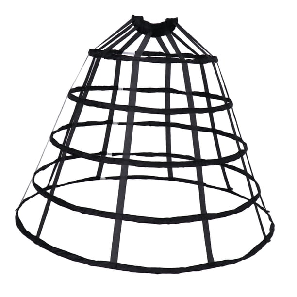 una línea de aro de tela para la boda vestido de novia vestido antideslizante negro grande SM SunniMix Traje de boda aro