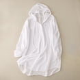 thumbnail image 1 of TIMIFIS Veste de Protection Blanche Sun pour Femmes Couleur Unie à Capuche avec Poches Randonnée Course Cyclisme Manteau Extérieur Manches Longues Léger Veste Cool à la Mode, 1 of 6