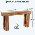 thumbnail image 2 of 63" Extra-Long Narrow Rectangular Console Table Premium Farmhouse Wood Entryway Table with Industrial Edge for Hallway, Foyer & Living Room, 2 of 7