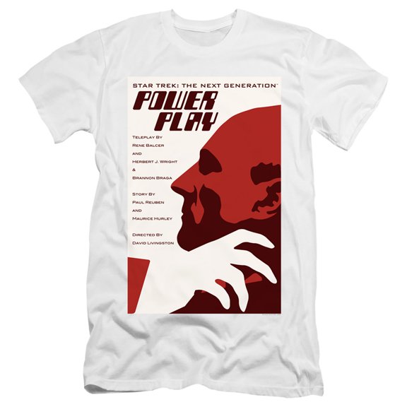 Star Trek Tng Season 5 Episode 15 Premium Canvas Adult Slim Fit 30/1 T-Shirt White