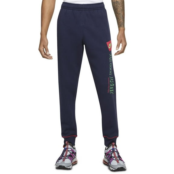 Nike Men's Jdi Brushed Back Jogger Pants Blue Size Small