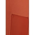 thumbnail image 5 of 2-Piece Sports Set Rib Knit Bra Top With Mesh Trim  Overlap Waist Legging With Mesh Panels  Pockets - Rust, 5 of 5