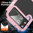 thumbnail image 3 of Nalacover Samsung Galaxy Z Flip 4 Case, Heavy Duty 3 in 1 Rugged Shockproof Rugged Silicone Hybrid Hard PC Soft TPU Bumper Camera Raised Drop Protective Girls Women Boy Men Phone Covers, Pink, 3 of 8