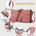 thumbnail image 5 of Crossbody Wallet Case for iPhone 16E, Premium PU Leather Phone Case with RFID Blocking Card Holder Zipper, Wrist Strap & Lanyard, Stand Purse Cover for iPhone 16E, Rosegold, 5 of 7