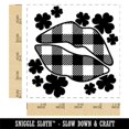 thumbnail image 2 of Buffalo Plaid Lips in Patch of Clovers St. Patrick's Day Square Rubber Stamp Stamping Scrapbooking Crafting - Small 1.25in, 2 of 7
