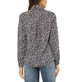 thumbnail image 4 of INSPIRE CHIC Women's Button Down Shirt Ditsy Floral Long Sleeve Point Collar Office Top M Dark Blue, 4 of 9