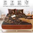 thumbnail image 5 of King Size Fitted Sheet Set - Thanksgiving 3 Piece Bedding Sets 16" Deep Pocket Fitted Sheet with 2 Pillowcases, Fall Orange Flowers Leaves Silhouette Brushed Microfiber Hotel Luxury Bed Sheets, 5 of 9