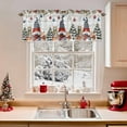 thumbnail image 2 of Christmas Gnome Valance Curtain for Windows Squirrel Cat Poinsettia Xmas Tree Wood Grain Curtain Valances Short Window Treatments Panels for Kitchen Bathroom Laundry Room Basement 54 x 18 Inch, 2 of 7
