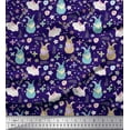 thumbnail image 1 of Soimoi Cotton Duck Fabric Floral & Rabbit Kids Print Fabric by The Yard 56 Inch Wide, 1 of 1