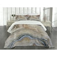 thumbnail image 3 of Ambesonne Marble Print Quilted Bedspread Set 3 Pcs, Surreal Onyx Surface, Queen Size, Cinnamon Beige Tan, 3 of 5